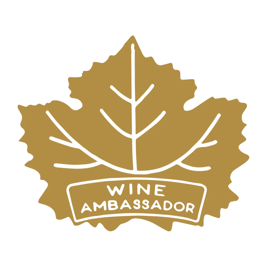 Official Wine Ambassador logo, luxury wine travel brand specialising in exclusive wine experiences across France.